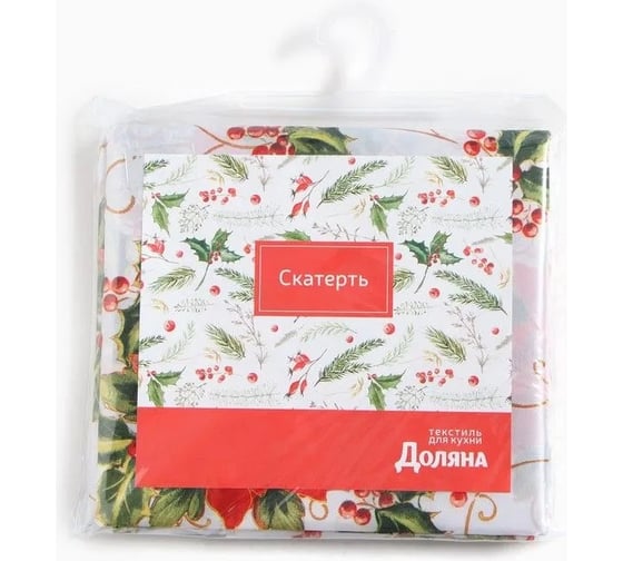 Изображение товара Скатерть Доляна В преддверии Рождества 145х220 см, 100% п/э 9580642