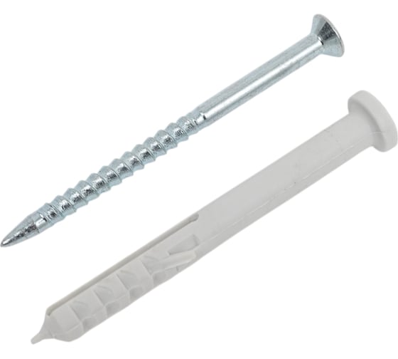 Изображение товара Дюбель-гвоздь ЖЕСТЬ нейлон, 6x60 мм, грибовидная манжета, 50 шт., контейнер 500 мл УТ-00009635