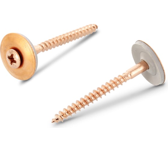 Изображение товара Саморез Metiz-A2 обмедненая нержавейка, с прессшайбой и шлицем крест Арт. 9068 4,5x50 Cu, 5 шт. 90684550 5