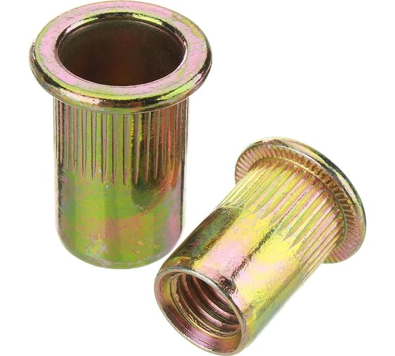 Изображение товара Заклепка резьбовая с насечкой ЖЕСТЬ М4 потай. желтый цинк (14 шт., европодвес УТ-00011538