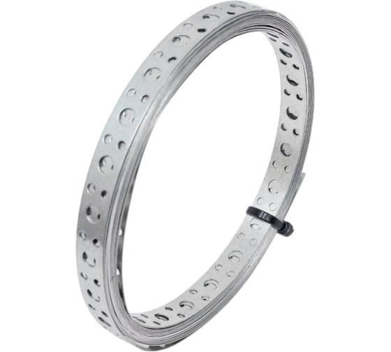 Изображение товара Монтажная перфорированная лента ЖЕСТЬ оцинкованная, прямая 0,5x12 мм, 5 м, этикетка УТ-00010333