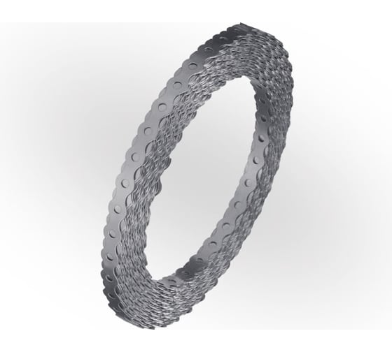 Изображение товара Монтажная перфорированная лента ЖЕСТЬ оцинкованная, волна, 0,7x17 мм, 5 м, этикетка УТ-00010328