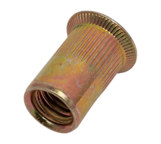 Изображение товара Заклепка резьбовая с насечкой ЖЕСТЬ М8 потай. желтый цинк (6 шт., европодвес УТ-00011541