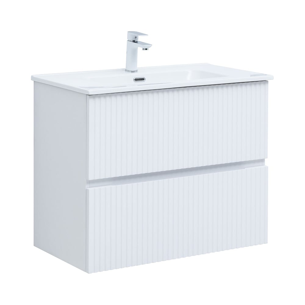 Изображение товара Тумба Aquanet Джейн 80 (Flat) белый матовый подвесная с двумя ящиками