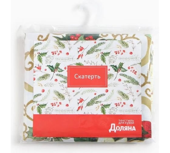 Изображение товара Скатерть Доляна Праздничные украшения 145х220 см, 100% п/э 9580627