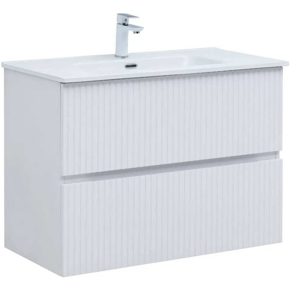 Изображение товара Тумба Aquanet Джейн 90 (Flat) белый матовый подвесная с ящиками