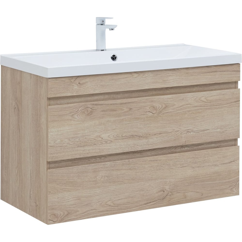 Изображение товара Подвесная тумба Aquanet Нота new 100 светлый дуб современная мебель для ванной