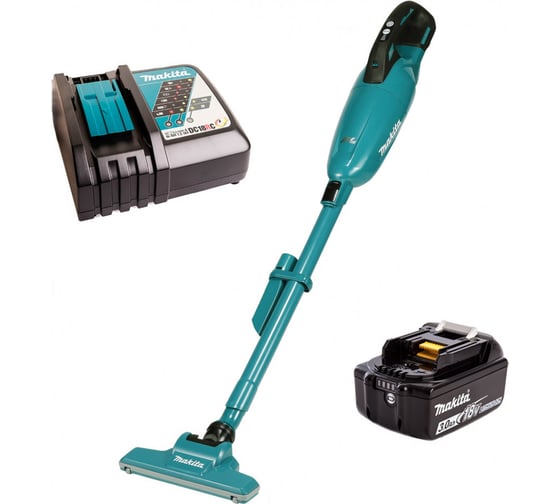 Изображение товара Пылесос аккумуляторный Makita LXT BL 18В, 1200 л/мин, 18 кПа, 0,73 мл, сух. (BL1830, DC18RC) DCL284FRF