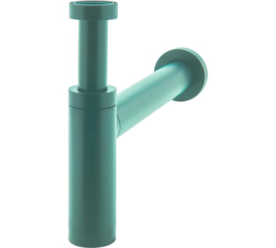 Изображение товара Сифон для раковины и умывальника Wirquin TEOS цвет черный матовый с пристенной трубкой и розеткой 30724757