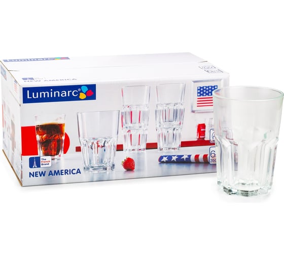 Изображение товара Набор стаканов LUMINARC НОВАЯ АМЕРИКА 6 шт., 350 мл, высокие J2889