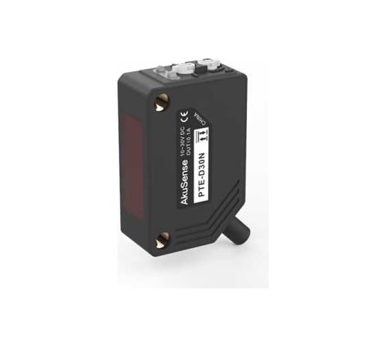 Изображение товара Оптический датчик диффузный AKUSENSE PTE-D30N, Sn=300 мм, NPN NO/NC (Програм)10...30DC , кабель 2м, 07-00038435