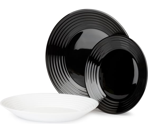 Изображение товара Набор столовый LUMINARC АРЕНА черно-белый, 18 предметов N1518