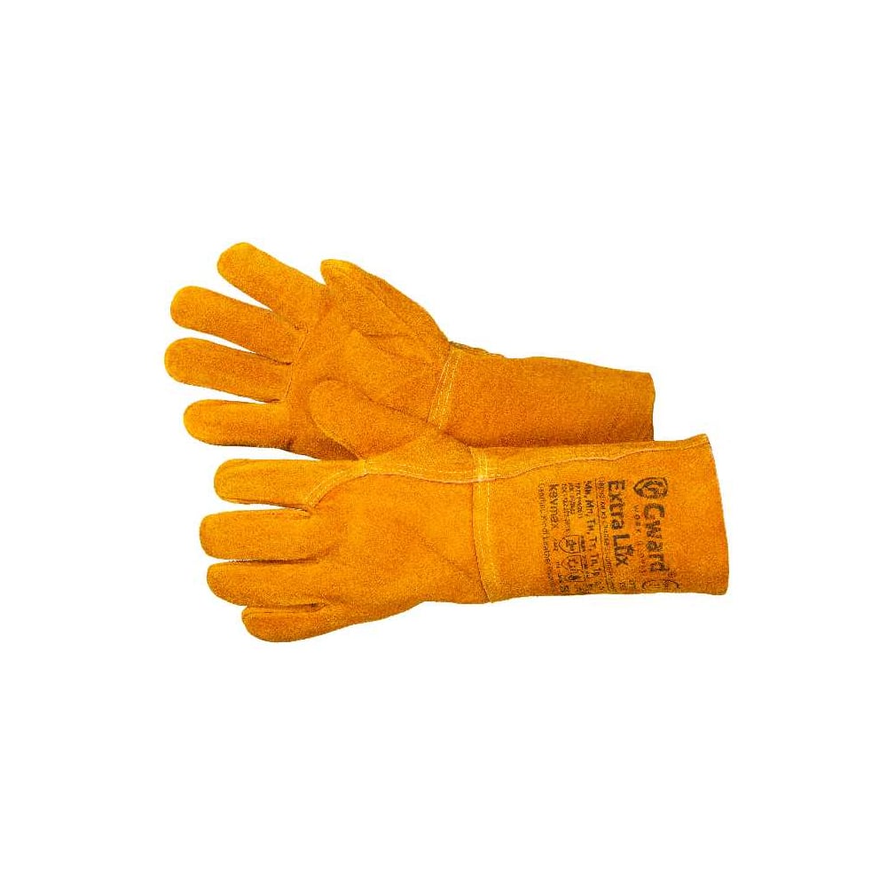 Изображение товара Краги защитные из спилка Extra Lux размер 11 оранжевые без подкладки 12 пар