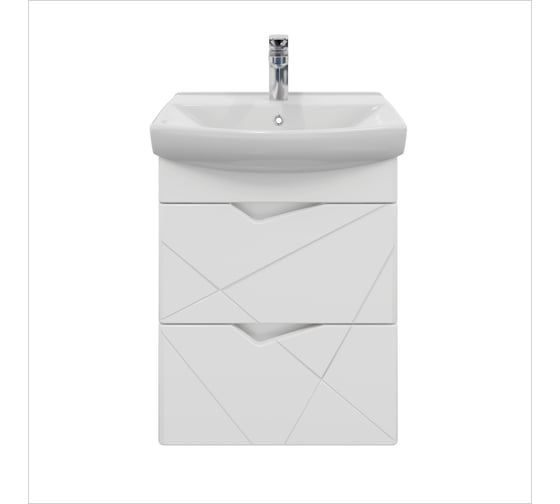 Изображение товара Тумба с раковиной YUTON 55 + Клермонт 55 в ванную подвесная RUVANN Т.YUTON.П-55П-KIT-KLE