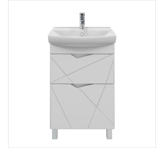 Изображение товара Тумба с раковиной YUTON 55 + Клермонт 55 в ванную напольная RUVANN Т.YUTON.П-55Н-KIT-KLE