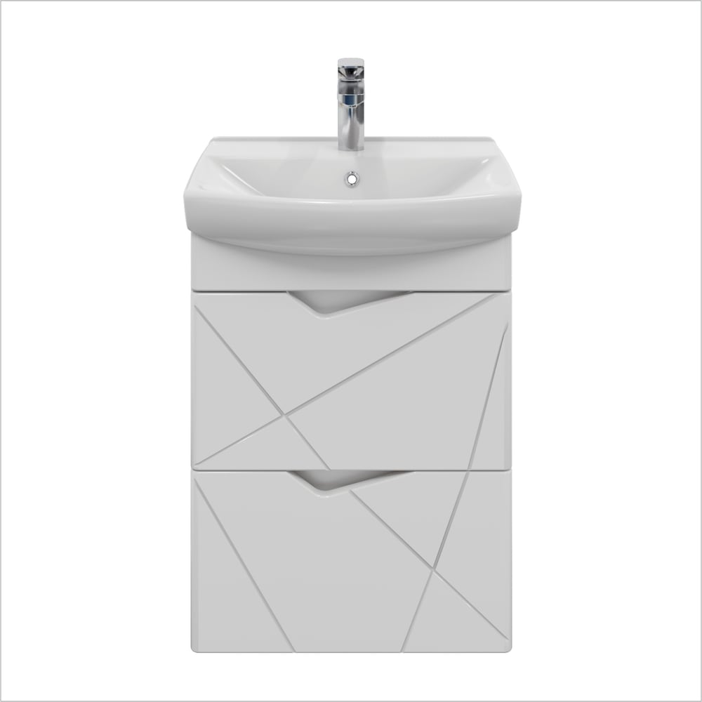 Изображение товара Тумба с раковиной YUTON 50 + Клермонт 50 в ванную подвесная