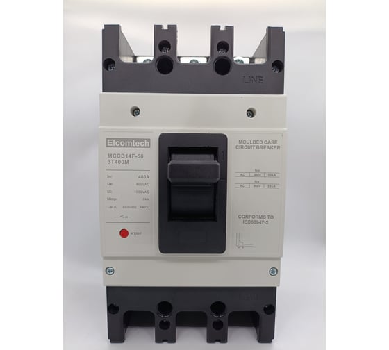 Изображение товара Автоматический выключатель в литом корпусе ELCOMTECH MCCB14F-50-3T400M, 3п 400А 50кА, термо-магнитный УТ-00026432