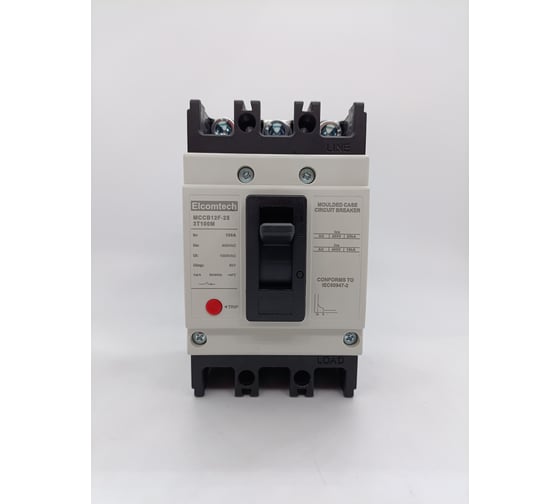 Изображение товара Автоматический выключатель в литом корпусе ELCOMTECH MCCB12F-25-3T100M, 3п 100А 25кА, термо-магнитный УТ-00026428