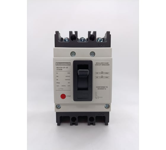 Изображение товара Автоматический выключатель в литом корпусе ELCOMTECH MCCB12F-25-3T80M, 3п 80А 25кА, термо-магнитный УТ-00026427