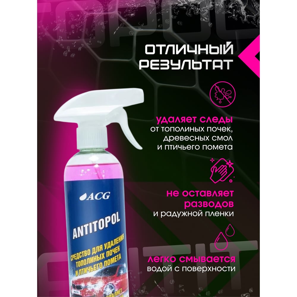 Изображение товара Средство для удаления тополиных почек и птичьего помета 500 мл без триггера ACG ANTITOPOL 1028048