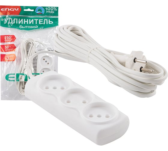 Изображение товара Удлинитель Engy Эконом 5м/4 розетки ШВВП 2х0.75 186716