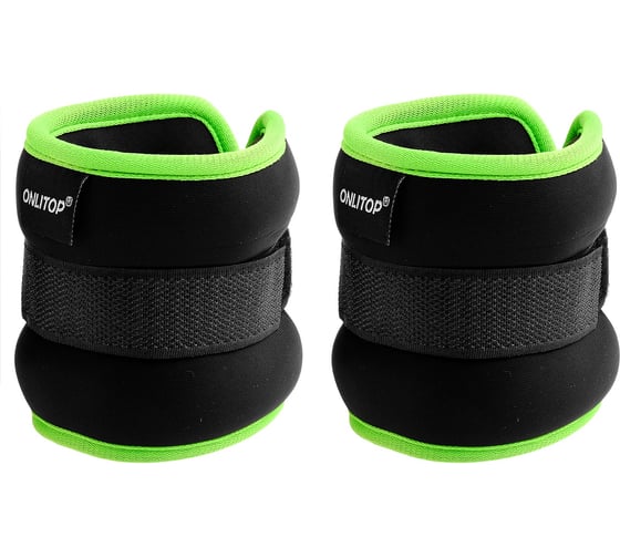 Изображение товара Неопреновый утяжелитель ONLITOP 0.25 кг, вес пары 0.5 кг, цвет черно-салатовый 4466024