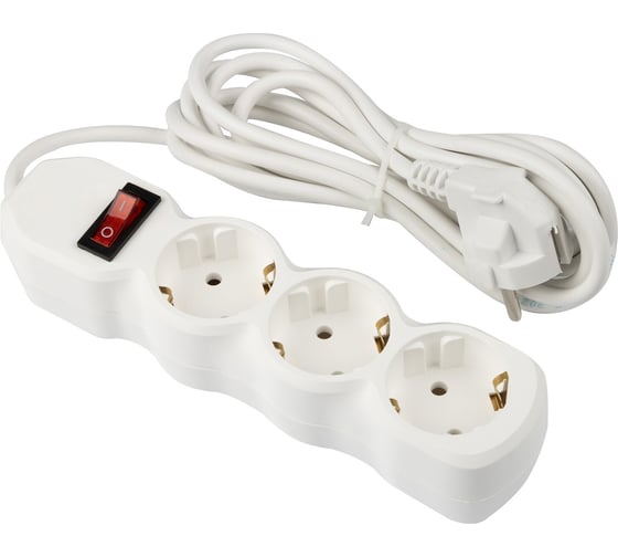 Изображение товара Удлинитель Engy с выключателем Гранд 3м/3 розетки с заземлением ПВС 3х0.75 186731