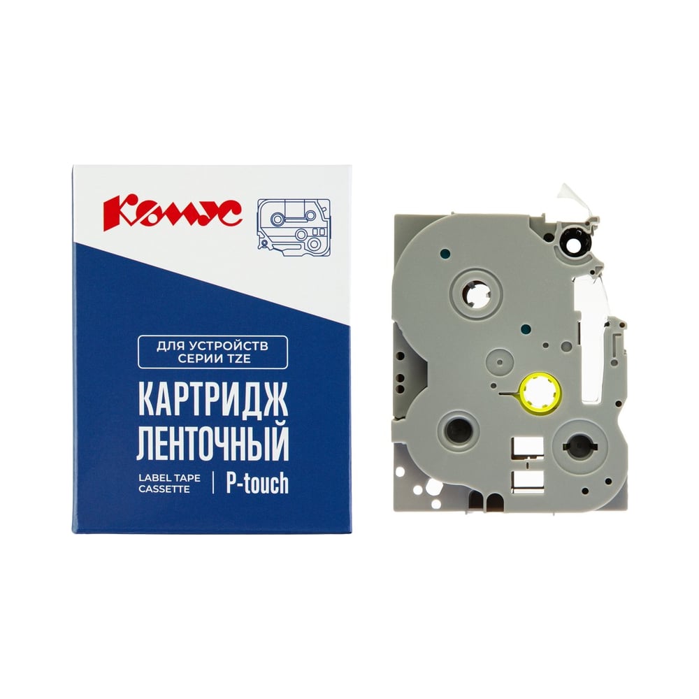 Изображение товара Картридж Комус TZE-631 черный на желтом 12мм/8м