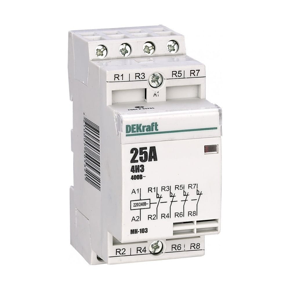 Изображение товара Модульный контактор Dekraft МК103-016A-230B-04 18056DEK для автоматизации системы Изображение товара Модульный контактор Dekraft МК103-016A-230B-04 18056DEK для автоматизации системы