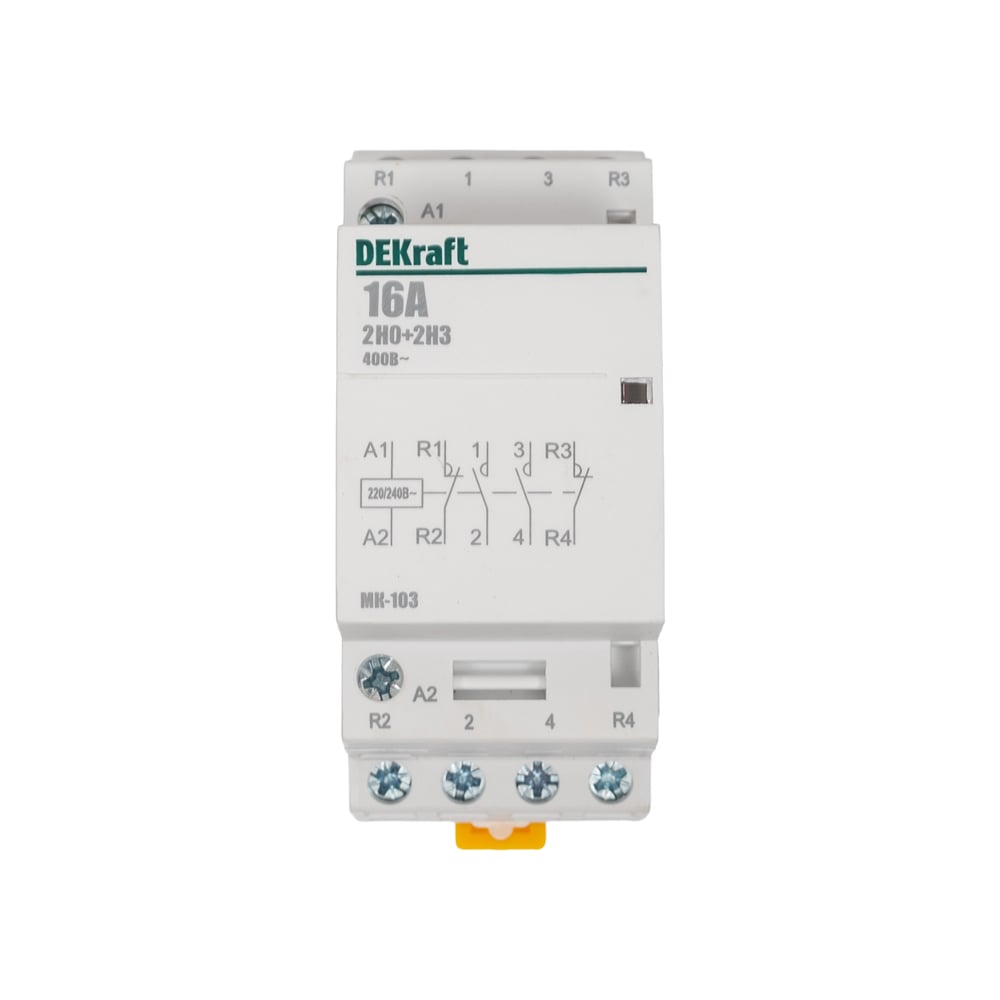 Изображение товара Модульный контактор Dekraft МК103-016A-230B-22 для DIN-рейки