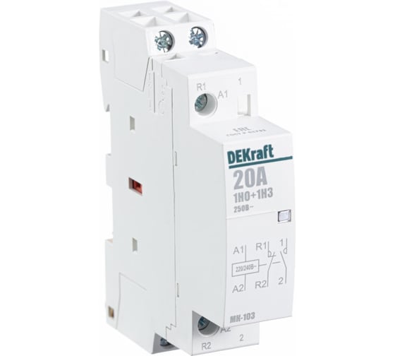 Изображение товара Модульный контактор DEKraft МК-103 1НО+1НЗ, 20 А, 230 В 18058DEK