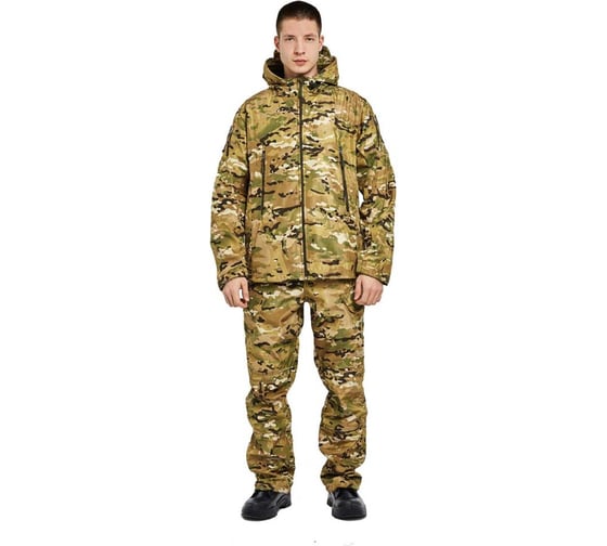 Изображение товара Костюм URSUS "ВЕПРЬ" куртка/брюки, цвет КМФ "Мультикам", ткань Полофлис, размер 44-46, рост 170-176 КОС619-МУЛЬТИКАМ