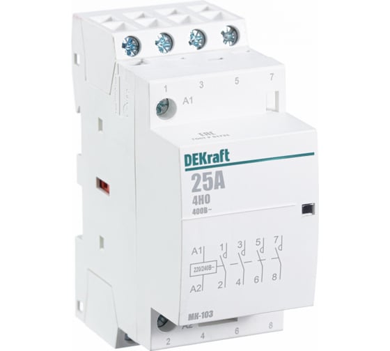 Изображение товара Модульный контактор DEKraft МК-103 4НО, 25 A, 230 B 18067DEK