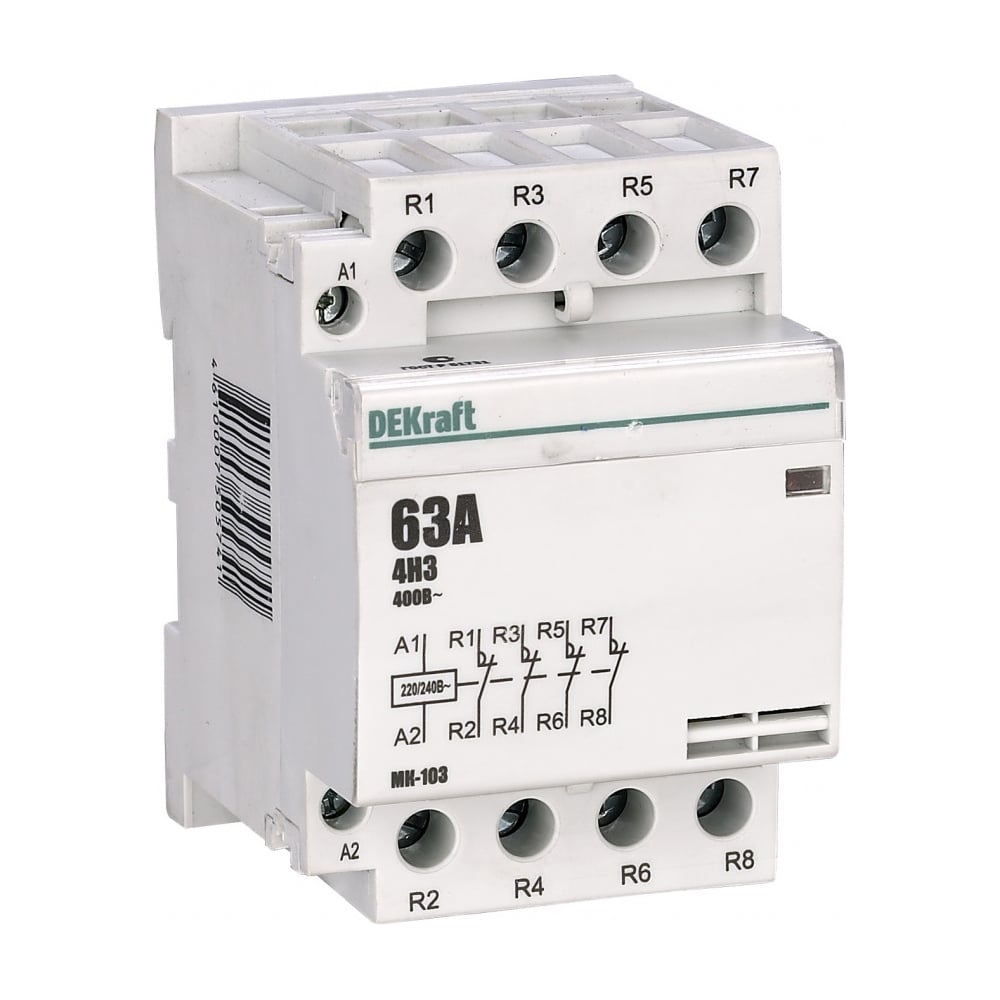 Изображение товара Модульный контактор Dekraft МК-103, 32 A, 230 B, 4НЗ 18077DEK Изображение товара Модульный контактор Dekraft МК-103, 32 A, 230 B, 4НЗ 18077DEK
