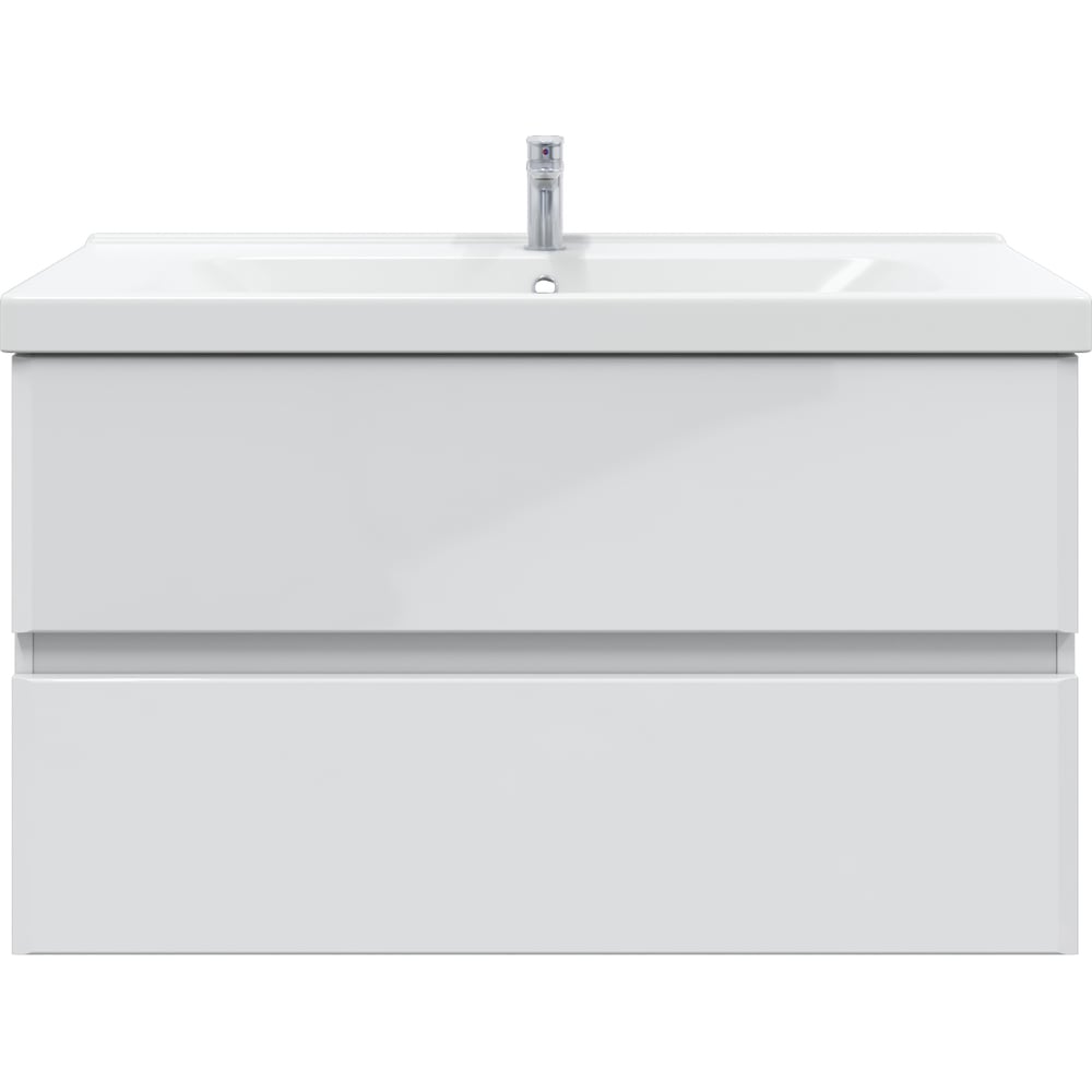 Изображение товара Подвесная тумба с раковиной WELLA Практик белый матовый 1010мм