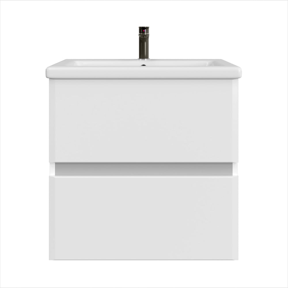 Изображение товара Тумба с раковиной подвесная WELLA Практик белый МДФ санфаянс современный стиль