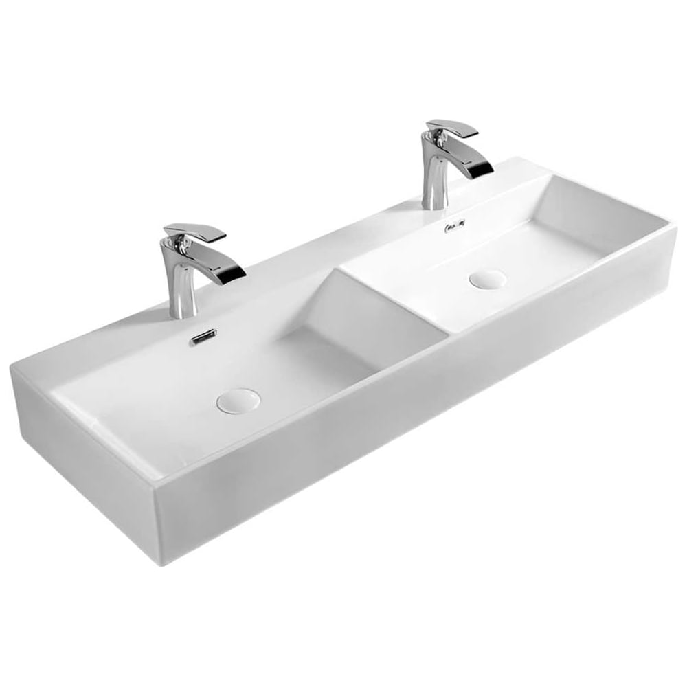 Изображение товара Двойная раковина Santi Line накладная/подвесная SL-2114 белая современная керамика