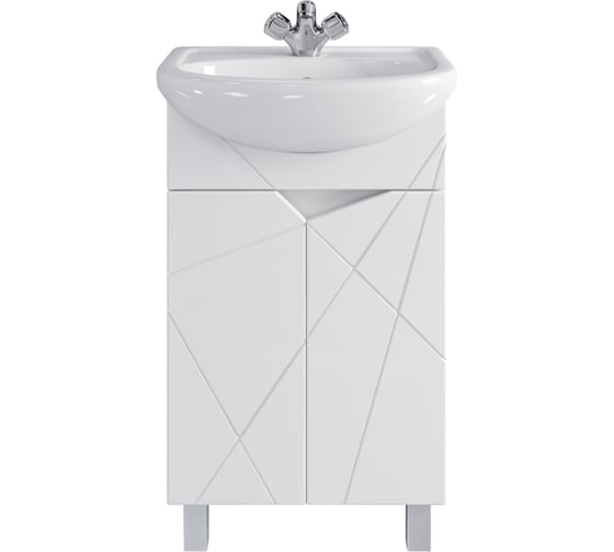 Изображение товара Тумба напольная с раковиной в ванную RUVANN VIVAT 50 + Уют 50 Т.VIVAT.П-50Н-KIT-UYuT