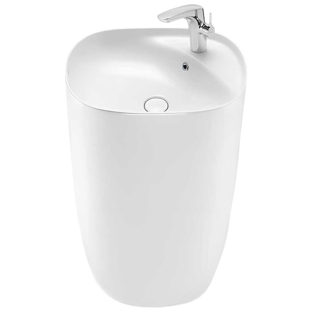 Изображение товара Керамическая напольная раковина Santi Line SL-4018 овальная белая стиль современный