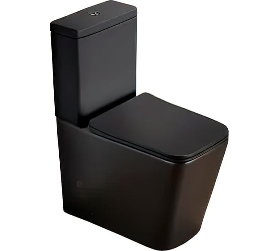 Изображение товара Напольный унитаз Santi Line безободковый, чёрный матовый (сиденье микролифт) SL-5017MB