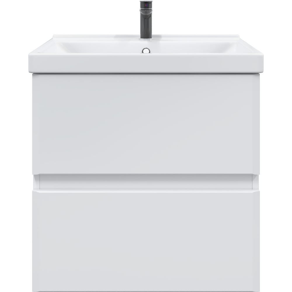 Изображение товара Подвесная тумба для ванной WELLA 60 с ящиками в белом цвете, современный стиль