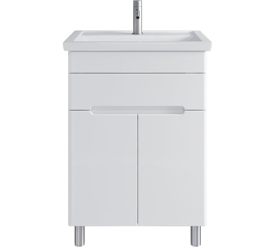 Изображение товара Тумба с раковиной RUVANN NIKA 60 + Фостер 60 в ванную, напольная Т.NIKA.П-60Н-KIT-FOS