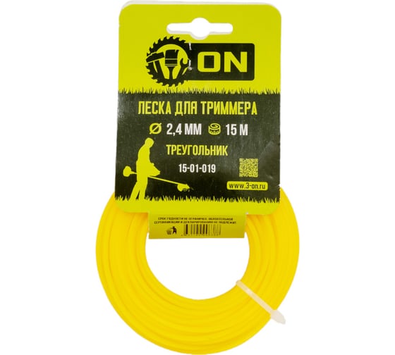 Изображение товара Леска триммерная Треугольник (2.4 мм; 15 м) ON 15-01-019