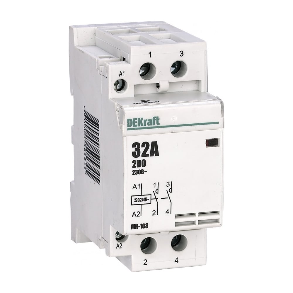 Изображение товара Модульный контактор Dekraft МК103-063A-230B-02 63А переменный ток IP20