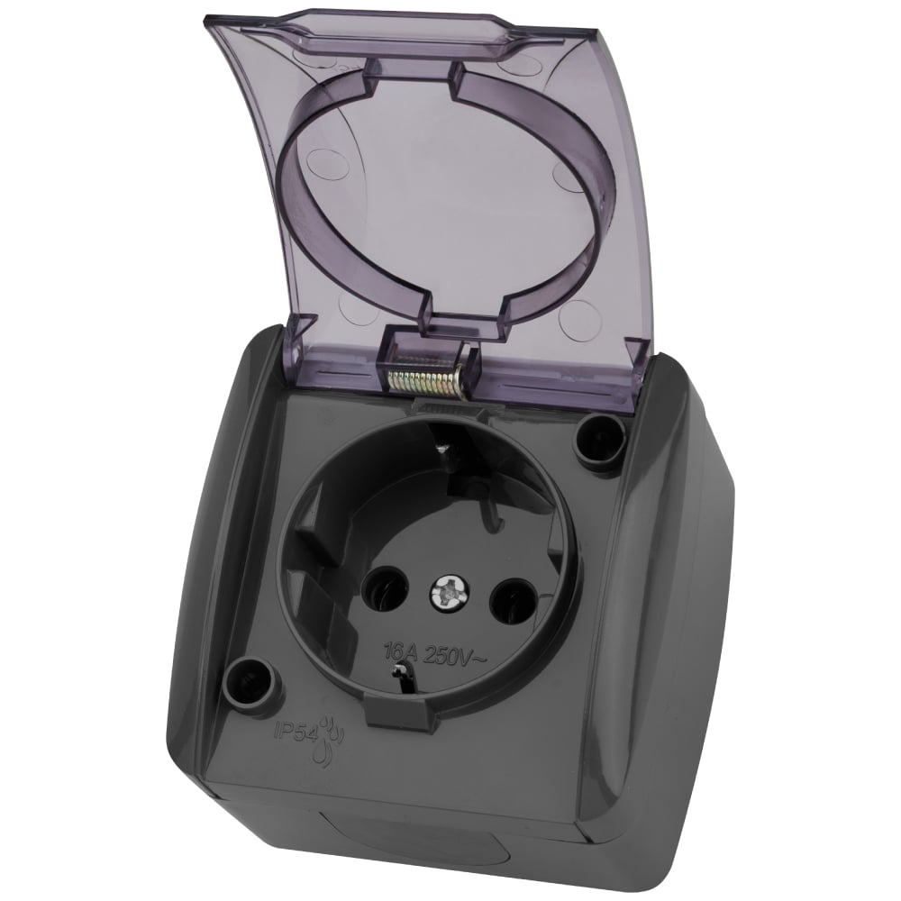 Изображение товара Розетка TDM 2П+3 открытой установки IP54 серого цвета SQ1818-0107