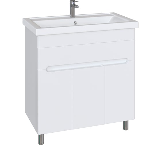 Изображение товара Тумба с раковиной RUVANN NIKA 80 + Фостер 80 в ванную, напольная Т.NIKA.П-80Н-KIT-FOS