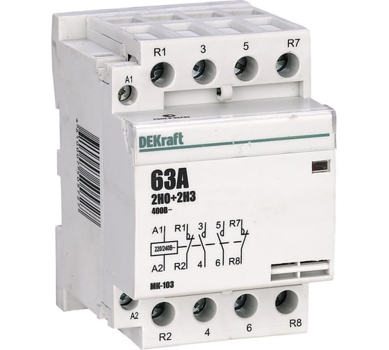 Изображение товара Модульный контактор Dekraft МК103-063A-230B-22 18090DEK