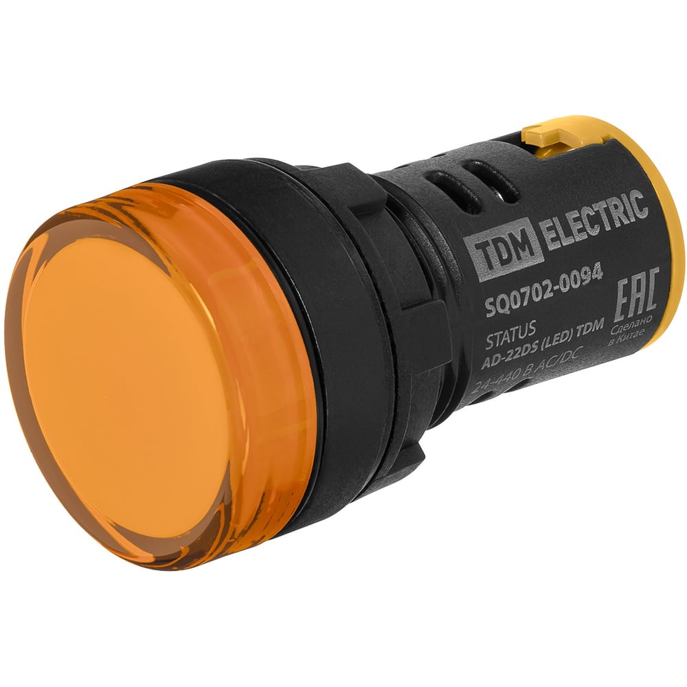 Изображение товара Сигнальная лампа TDM ELECTRIC AD-22DS светодиодная IP54 желтая 24-440 В AC/DC встраиваемая