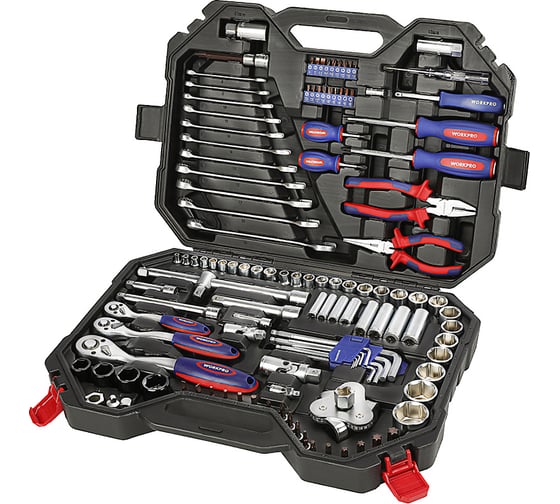 Изображение товара Набор инструментов WORKPRO 1/4"+3/8"+1/2" 123шт WP202533