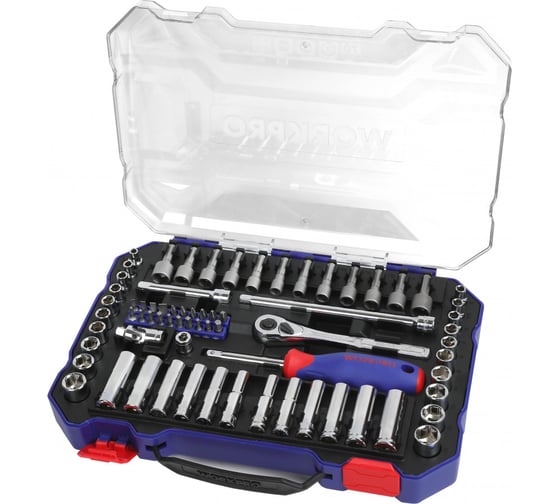 Изображение товара Набор торцевых головок WORKPRO 1/4", в кейсе,  70шт WP202522